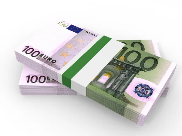Pénz halom. Száz euró. — Stock Fotó