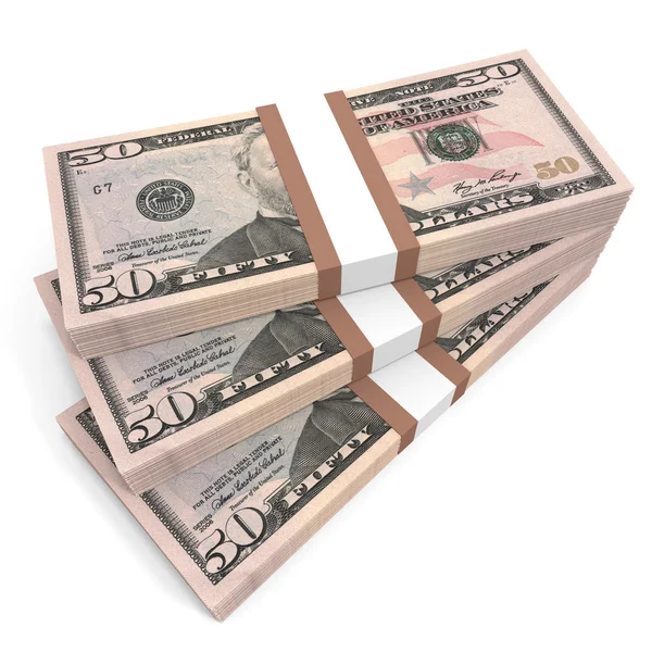 Stacks of money. Fifty dollars. — Stock Photo, Image