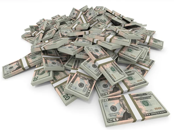 Money heap. Twenty dollars. — Stock Photo, Image