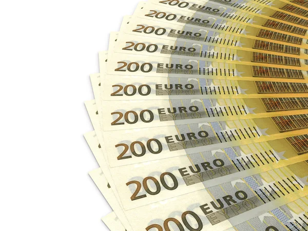 Geld fan. Twee honderd euro. Stockfoto