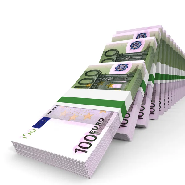 Stacks of money. One hundred euros. — Stock Photo, Image