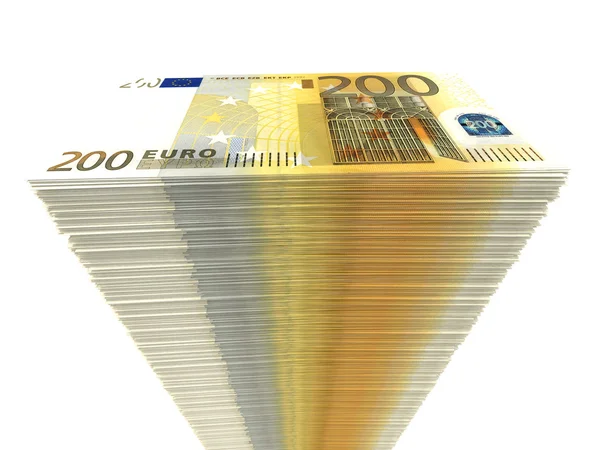 Stack of banknotes. Two hundred euros. — Stock Photo, Image