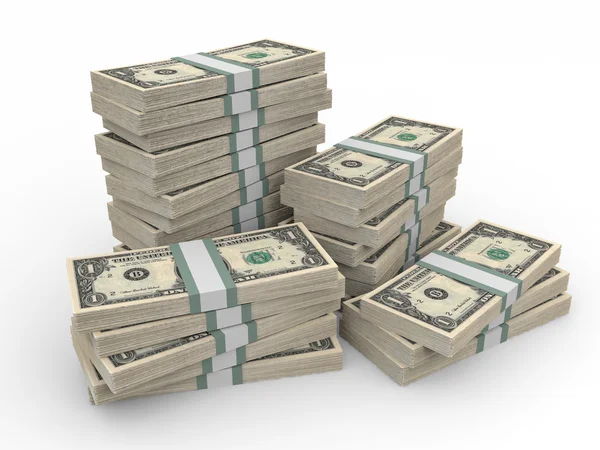 Stacks of money. One dollar. — Stock Photo, Image