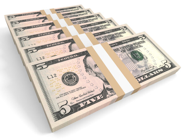 Куча денег. Пять долларов.
.