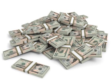 Para yığın. Yirmi dolar.