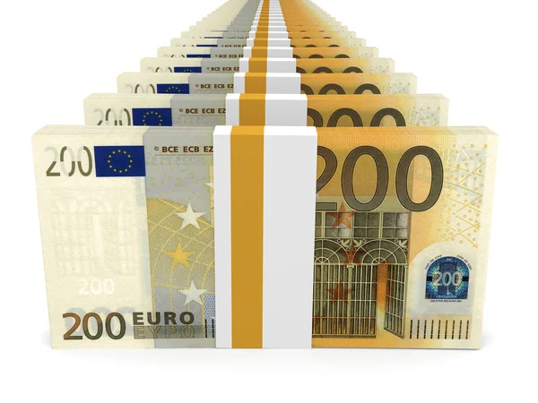 Montones de dinero. Doscientos euros . — Foto de Stock