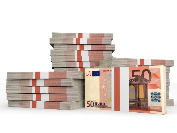 Stapel von Geld. fünfzig Euro. — Stockfoto