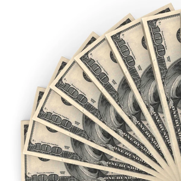 Money fan. One hundred dollars. — Stock Photo, Image
