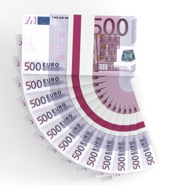 Stacks of money. Five hundred euros. clipart