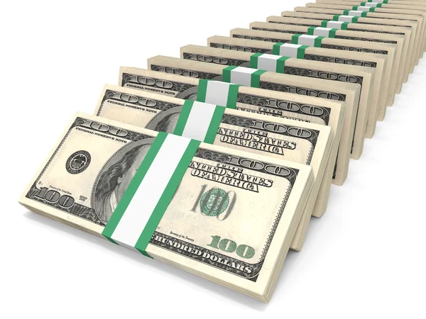 Stacks of money. One hundred dollars. — Stock Photo, Image