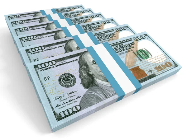 Stacks of money. New one hundred dollars. — Stock Photo, Image