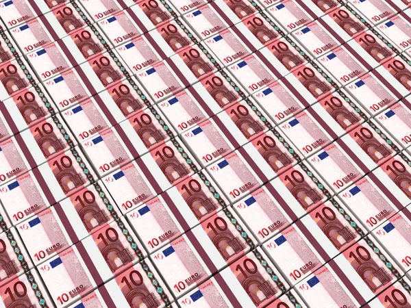 Stacks of money. Ten euros. — Stock Photo, Image