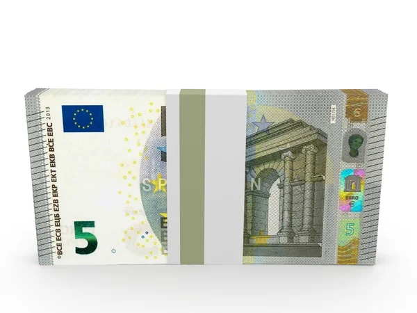 Un paquete de billetes. Cinco euros . —  Fotos de Stock