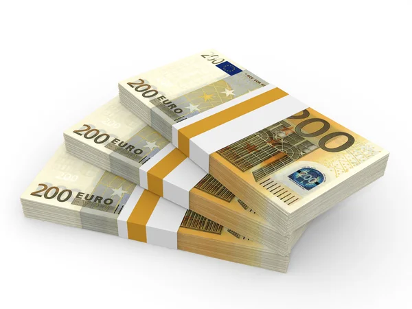Montones de dinero. Doscientos euros . —  Fotos de Stock