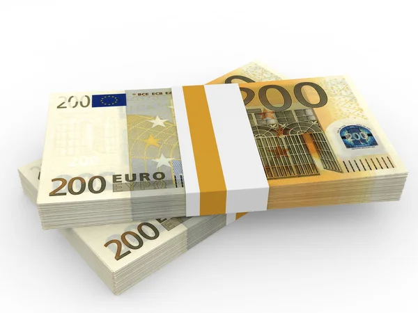 Stapels van geld. Twee honderd euro. — Stockfoto