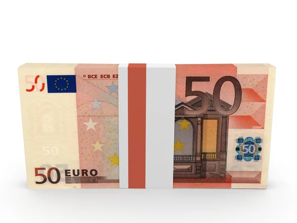 Un paquet de billets. Cinquante euros . — Photo