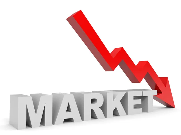 Graph down market arrow. — Stock Photo, Image