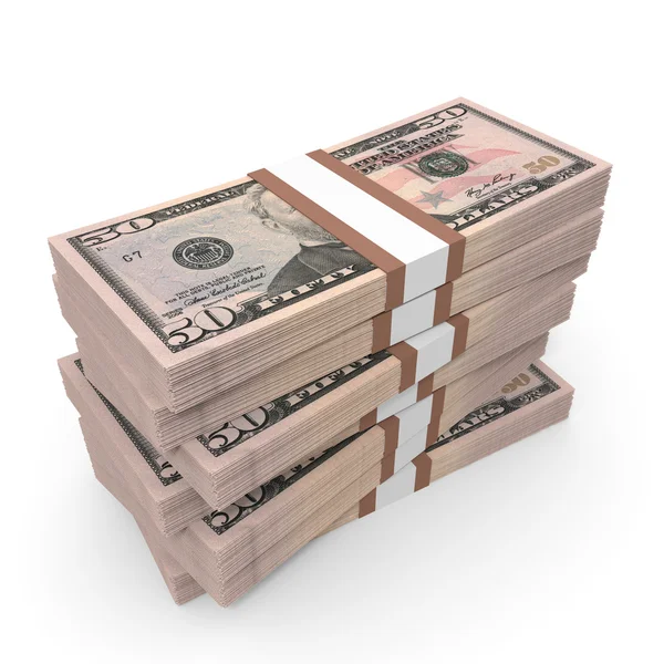 Stacks of money. Fifty dollars. — Stock Photo, Image