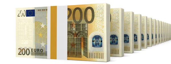 Travar av pengar. Två hundra euro. — Stockfoto