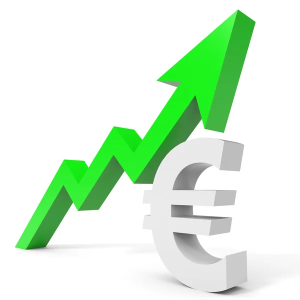 Diagram euro tecken pil upp. — Stockfoto