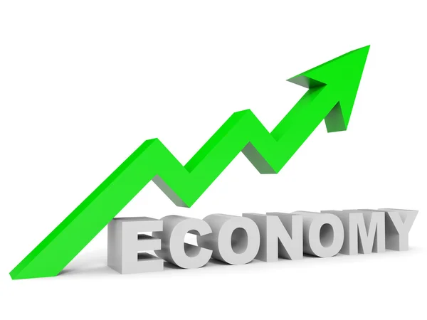 Vytvoření grafu ekonomika šipka nahoru. — Stock fotografie