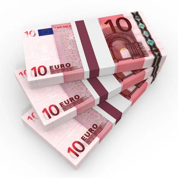 Una pila di soldi. Dieci euro. . — Foto Stock