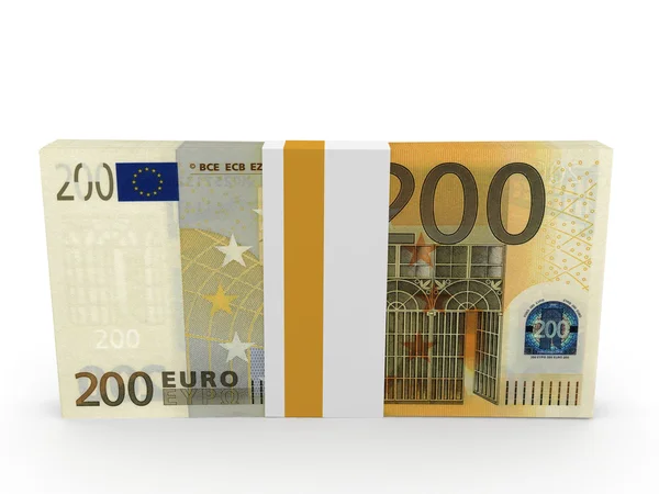 Balíček bankovek. Dvě stě EUR. — Stock fotografie