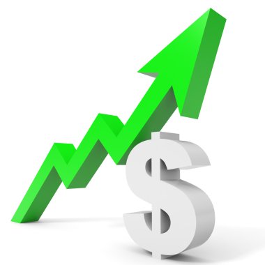 Dolar işareti ok yukarı grafik.