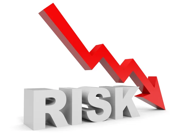 Lefelé mutató kockázat grafikon. — Stock Fotó
