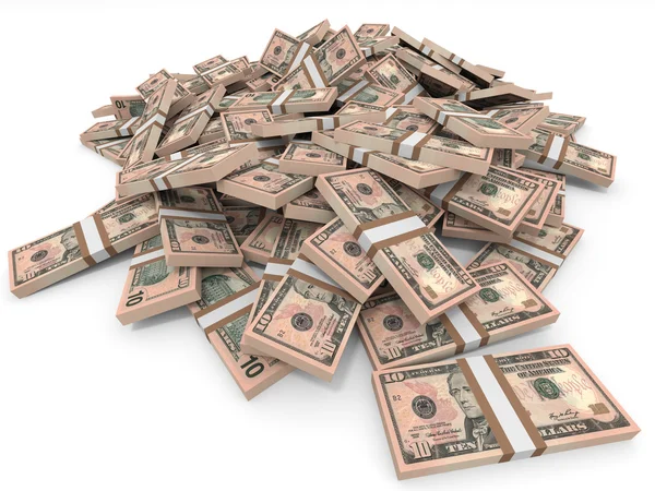 Money heap. Ten  dollars. — Stock Photo, Image