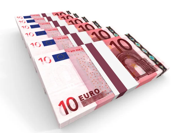 Montones de dinero. Diez euros . — Foto de Stock