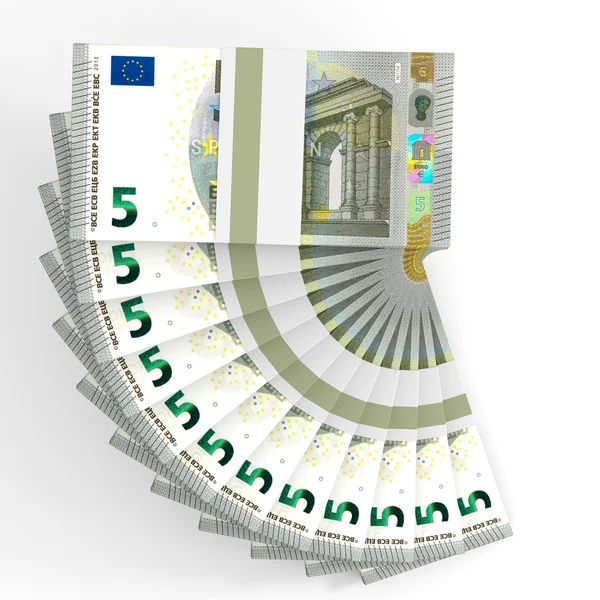 Travar av pengar. Fem euro. — Stockfoto