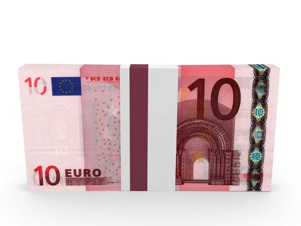Un paquete de billetes. Diez euros . —  Fotos de Stock