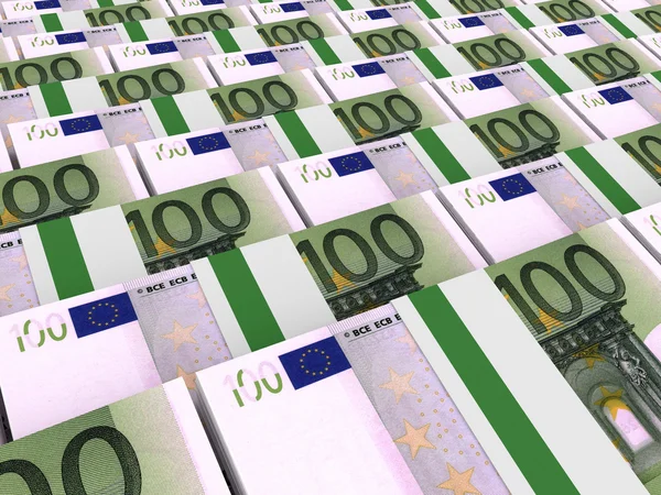 Stacks of money. One hundred euros. — Stock Photo, Image