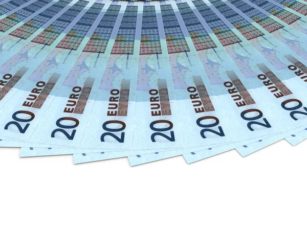 Geld-Fan. Zwanzig Euro. — Stockfoto