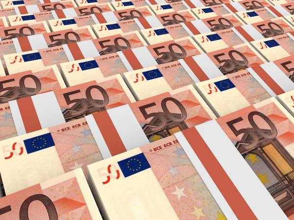 Stapel von Geld. fünfzig Euro. — Stockfoto