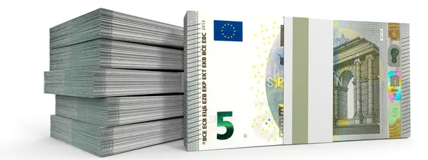 Spoustu peněz. Pět EUR. — Stock fotografie