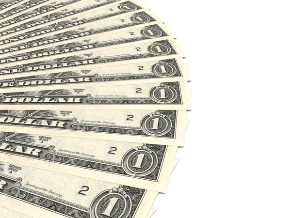 Money fan. One dollar. — Stock Photo, Image