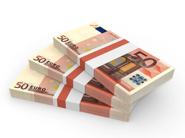 Stapels van geld. Vijftig euro. — Stockfoto