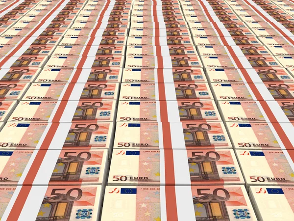 Stacks of money. Fifty euros. — Stock Photo, Image