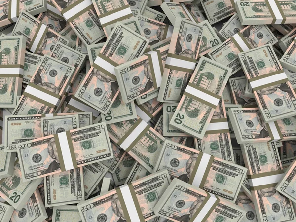 Stacks of money.  Twenty dollars. — Stock Photo, Image