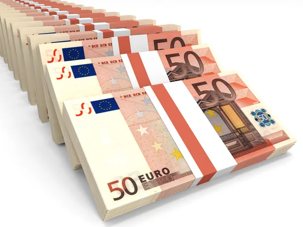 Stapel von Geld. fünfzig Euro. — Stockfoto