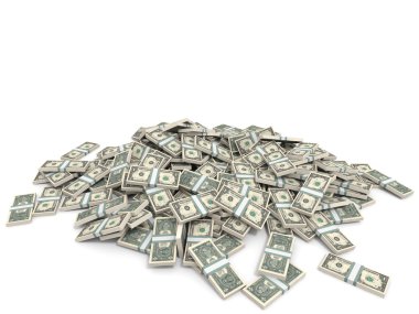 Para yığın. Bir dolar.