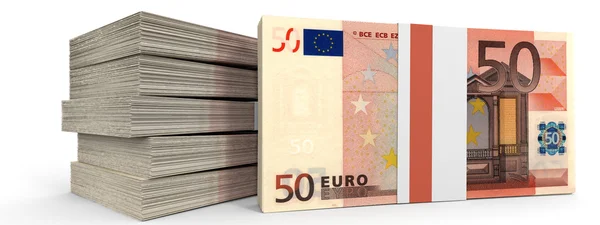 Montones de dinero. Cincuenta euros . — Foto de Stock