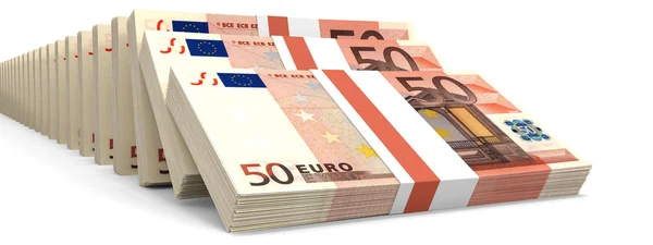 Montones de dinero. Cincuenta euros . —  Fotos de Stock
