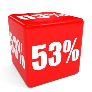 3D kırmızı satış küp. 53 yüzde indirim.