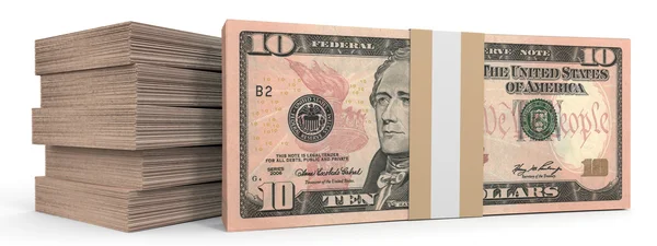 Stacks of money. Ten dollars. — Stock Photo, Image