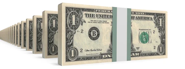 Stapels van geld. Één dollar. — Stockfoto
