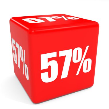 3D kırmızı satış küp. 57 yüzde indirim.