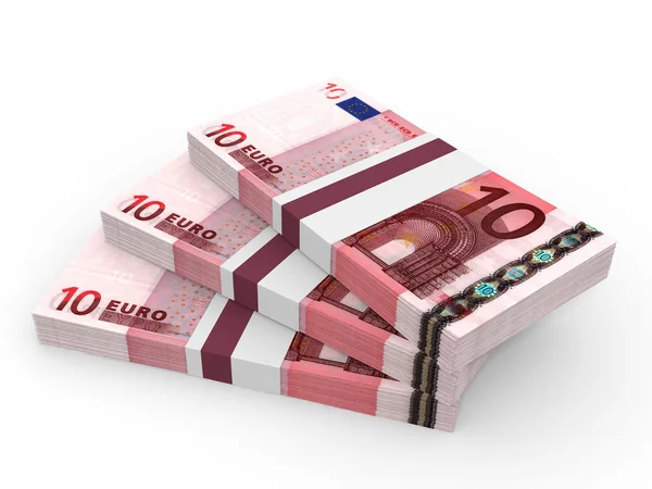 Montones de dinero. Diez euros . — Foto de Stock